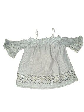 Epic Threads Girls Cold Shoulder Light Weight Striped Shirt-Gray/White-XL-NWT